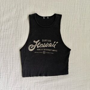 grey ribbed cropped tank top